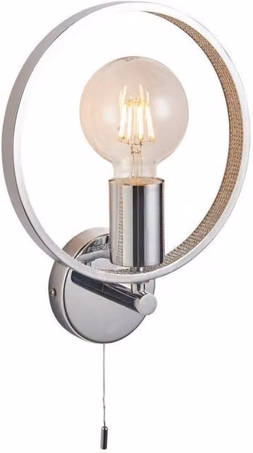 Netlighting Merola Contemporary Designer Crystal LED Wall Light in Chrome and Clear with Warm White Light (IP44)