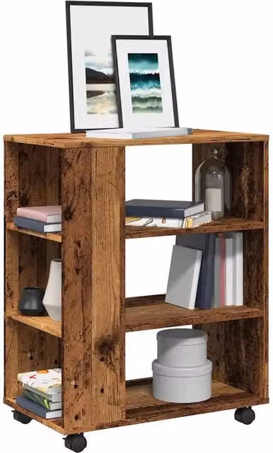 Kelvenix Rolling Cabinet in Light Oak with Castors and Lock, W/D/H: 60 x 35 x 75 cm