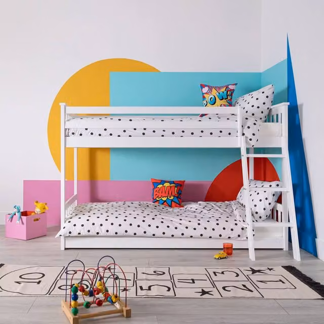 Nöa and Nani Harri Single Midsleeper Bunk Bed in White Solid Pine Wood
