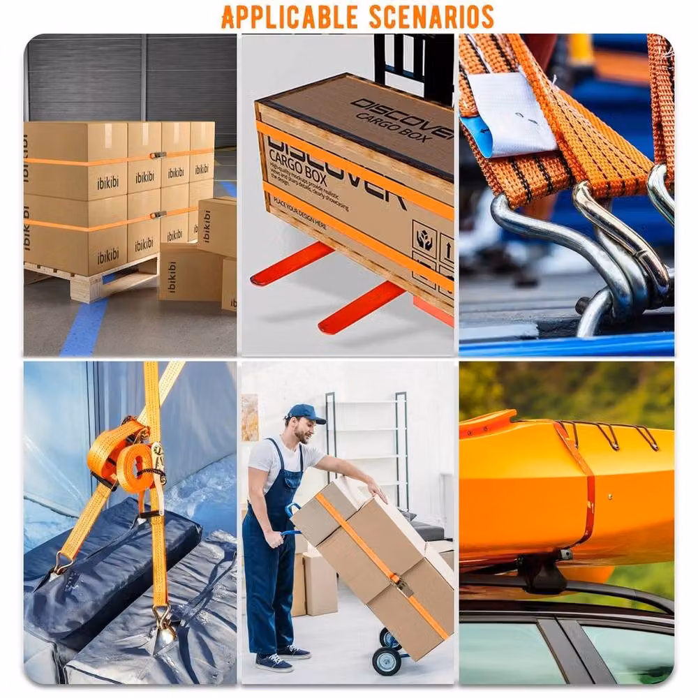 SPETLEK Orange Ratchet Tie Down Straps, 38 mm x 6 m – 2