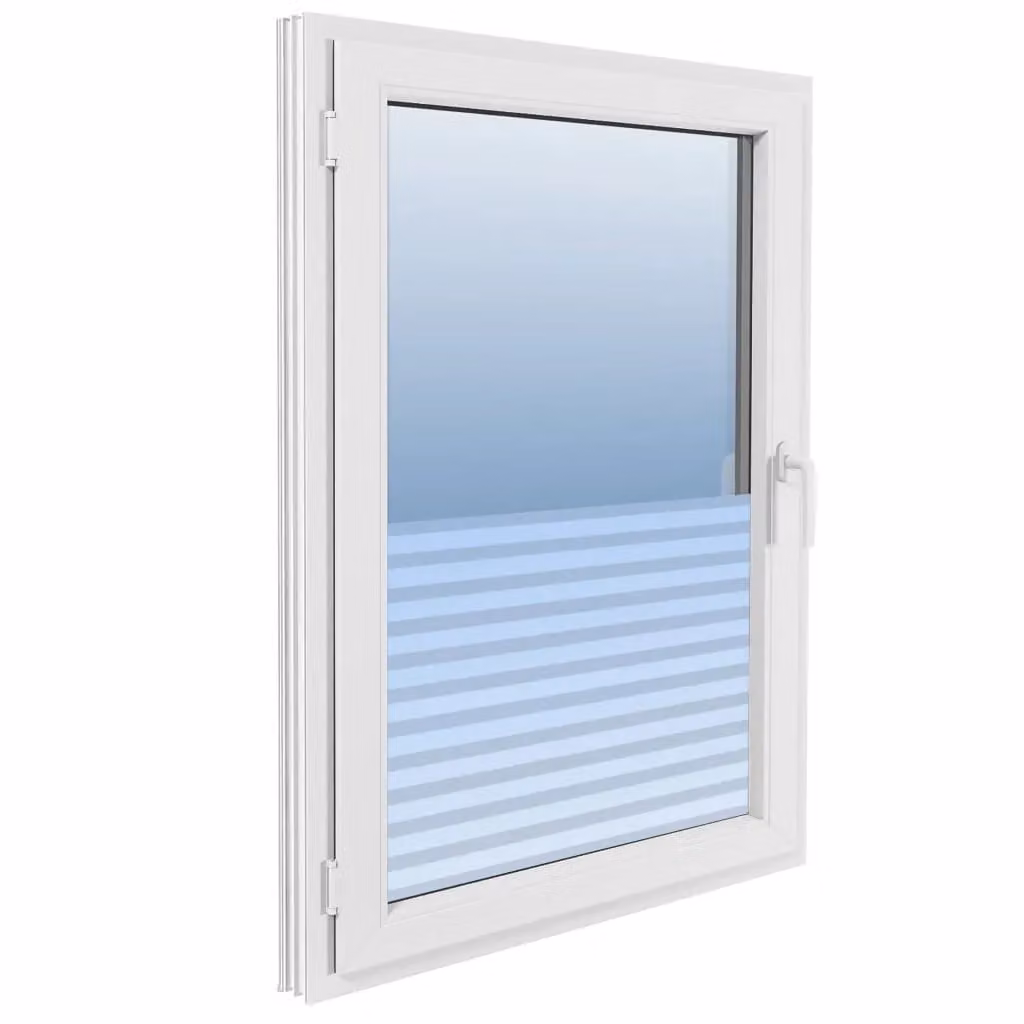 Berkfield Home White Frosted Self-Adhesive Privacy Window Film with Stripes, W: 0.9 m, L: 20 m – 2