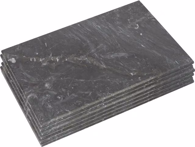 Argon Tableware Set of 6 Non-Slip Marble Rectangle Placemats in Black, W: 40 cm, D: 30 cm – 1