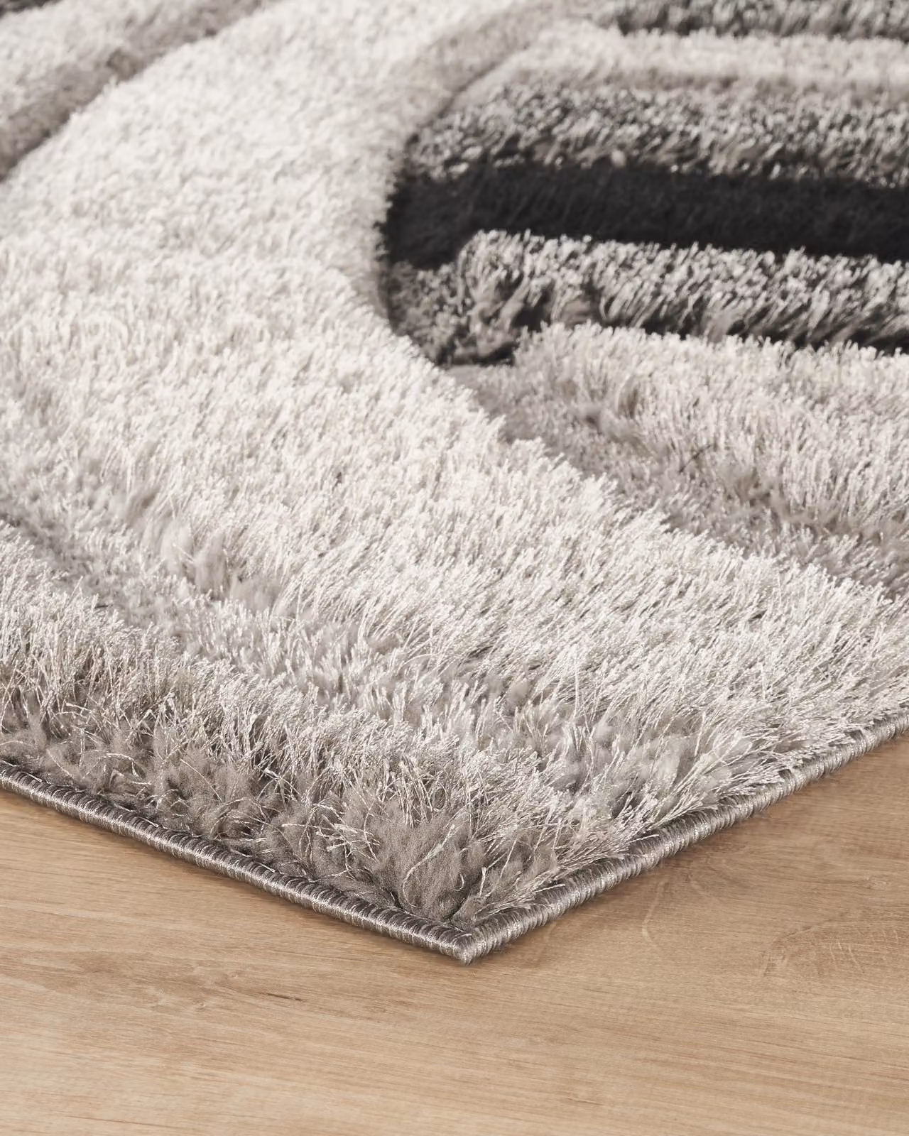 Desire Rugs Modern Soft Swirl Shimmer Shaggy Hallway Runner Rug, Grey, W: 60 cm, L: 220 cm – 5