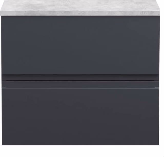 Balterley Mavesyn Contemporary 2 Drawer Wall Hung Bathroom Vanity Unit, Dark Grey, Width: 60 cm