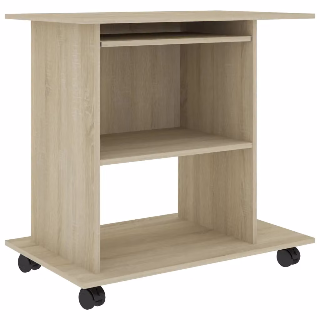 Berkfield Home Computer Desk in Sonoma Oak Brown, W/D/H: 80 x 50 x 75 cm – 2
