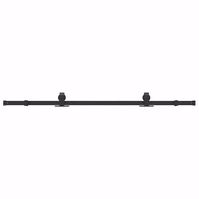 Berkfield Home Matt Black Steel Sliding Door Hardware Kit, Length: 183 cm