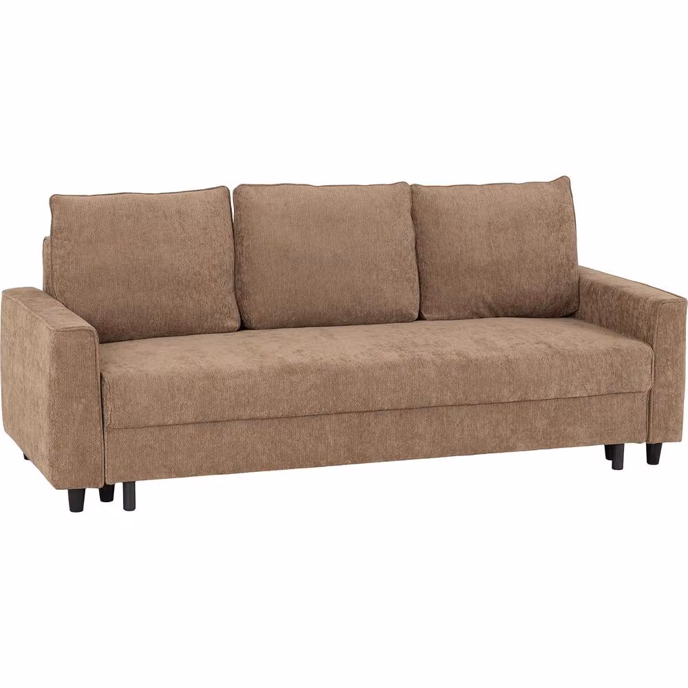 Seconique Hudson Modern Brown Fabric Upholstered Sofa Bed with Sleeping Function – 2
