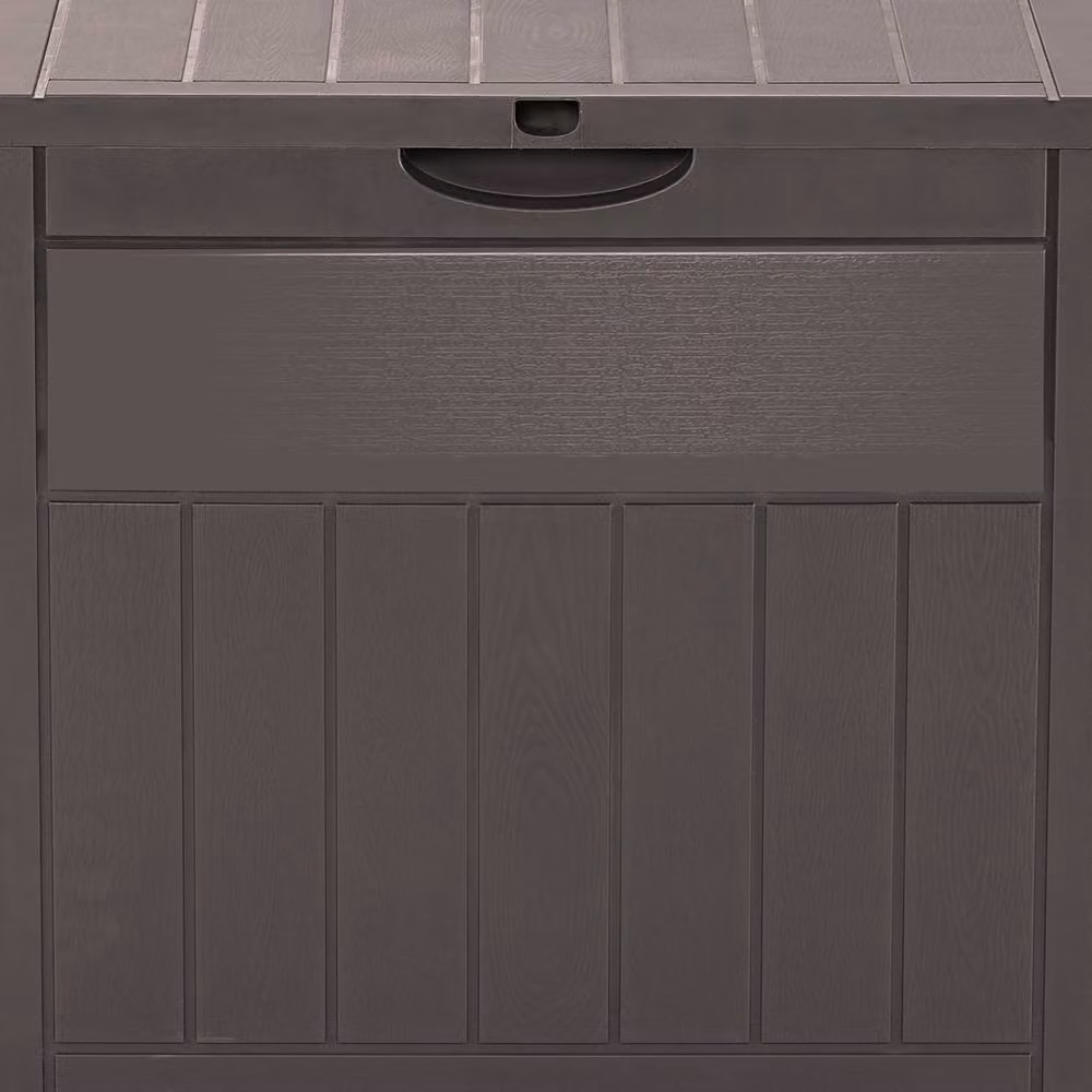 Living and Home 126L Brown Plastic Garden Storage Box with Combination Padlock – 6