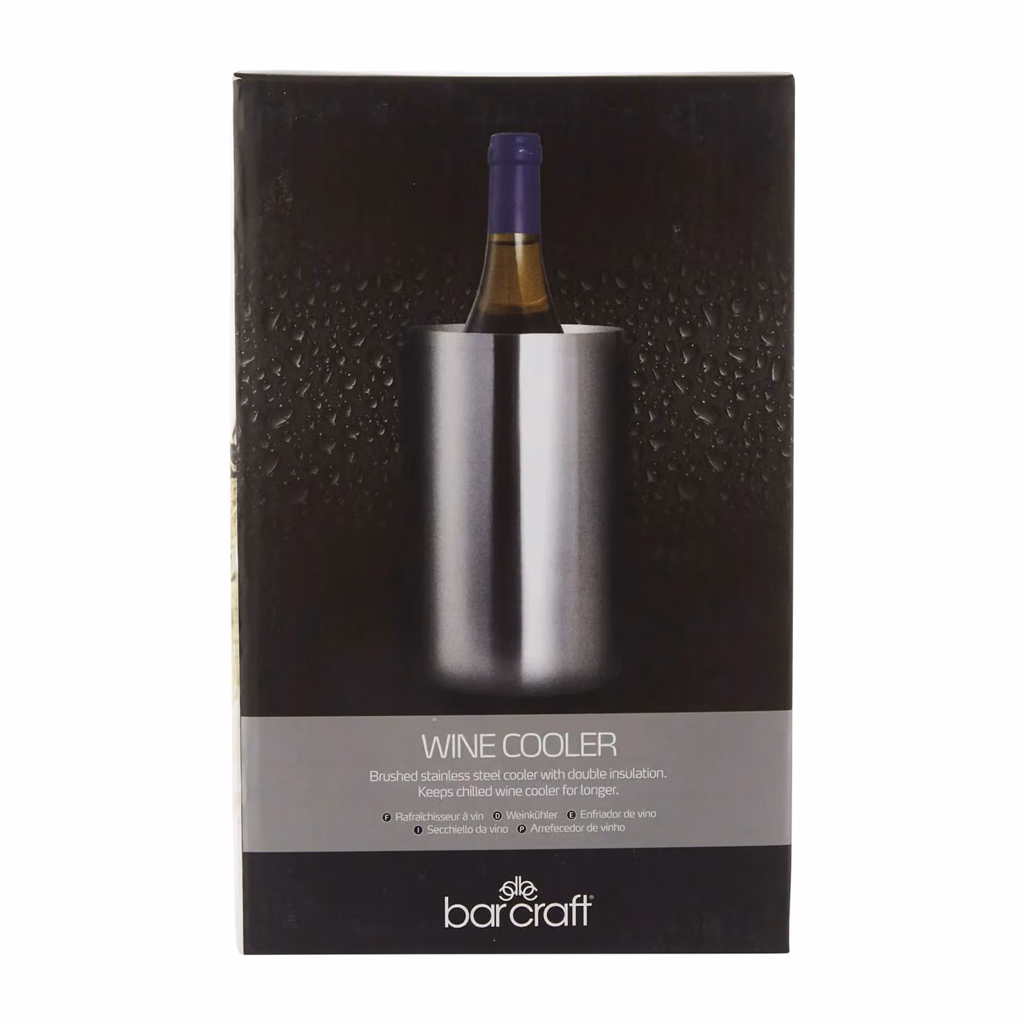 BarCraft Double Walled Insulated Stainless Steel Wine Cooler in Silver – 6