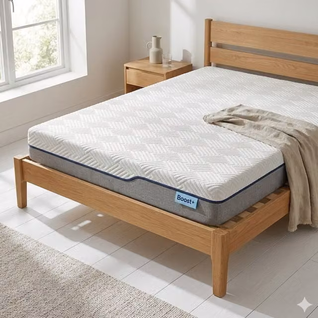 OAT Home White Pocket Spring Mattress with Medium Comfort Rating, W/D/H: 140 x 200 x 18 cm