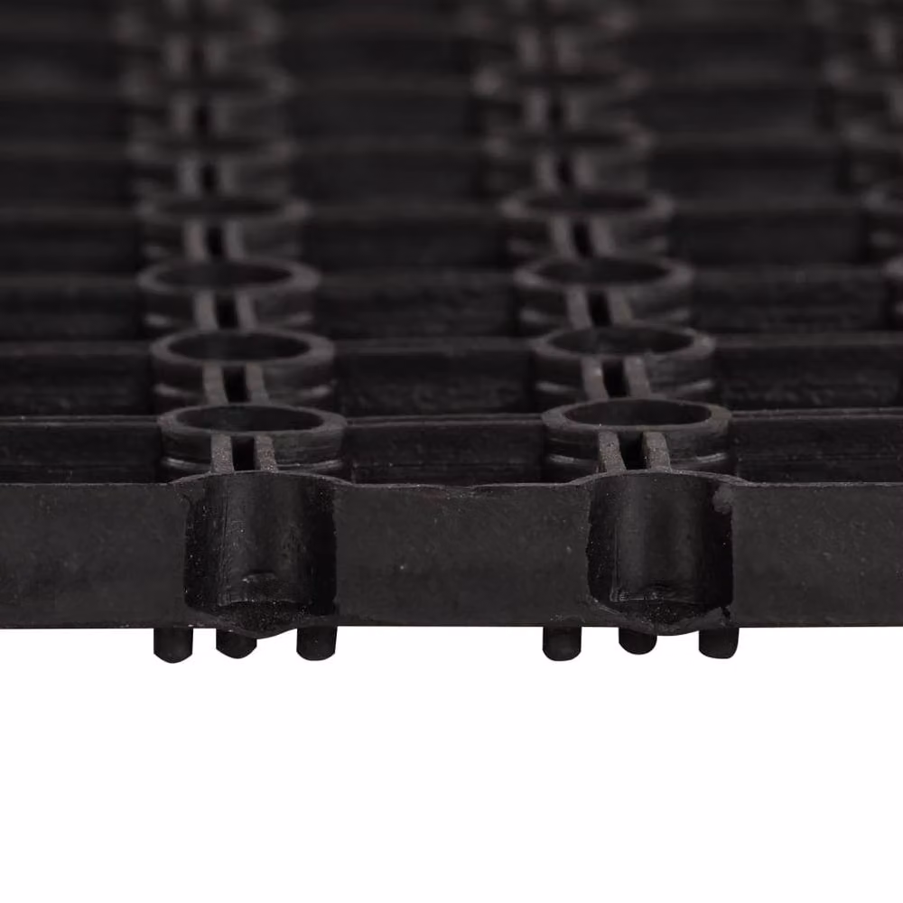 Berkfield Home Durable Rectangular Rubber Door Mat, Black, W: 60 cm, D: 40 cm – 3
