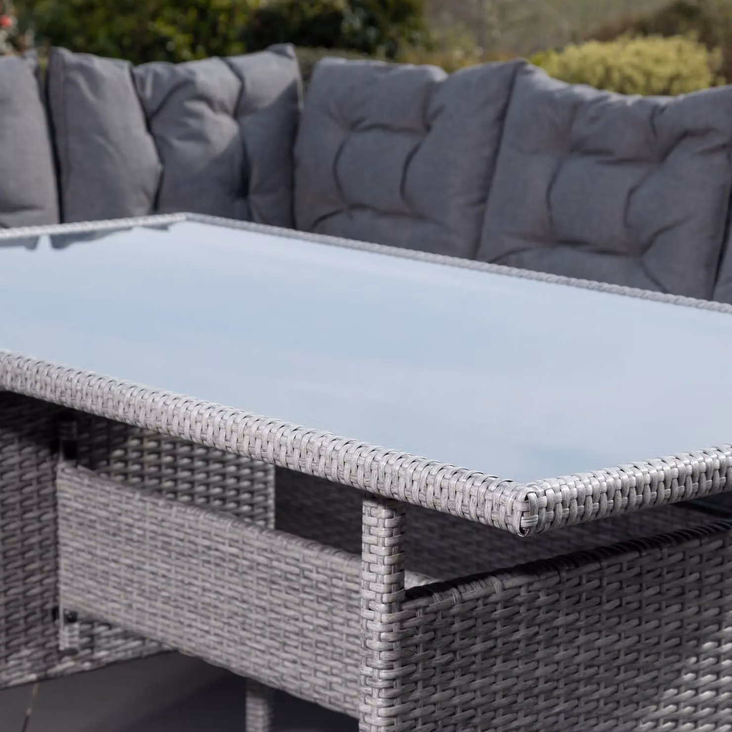 Artemis Home Piana Grey Rattan Outdoor Corner Sofa Set with Table and Bench – 3