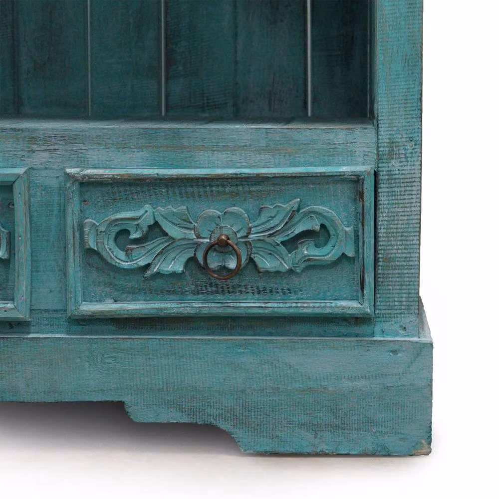 Serenityy Free-Standing Bathroom Cabinet in Turquoise Wash, W/D/H: 120.0 x 40.0 x 66.7 cm – 2