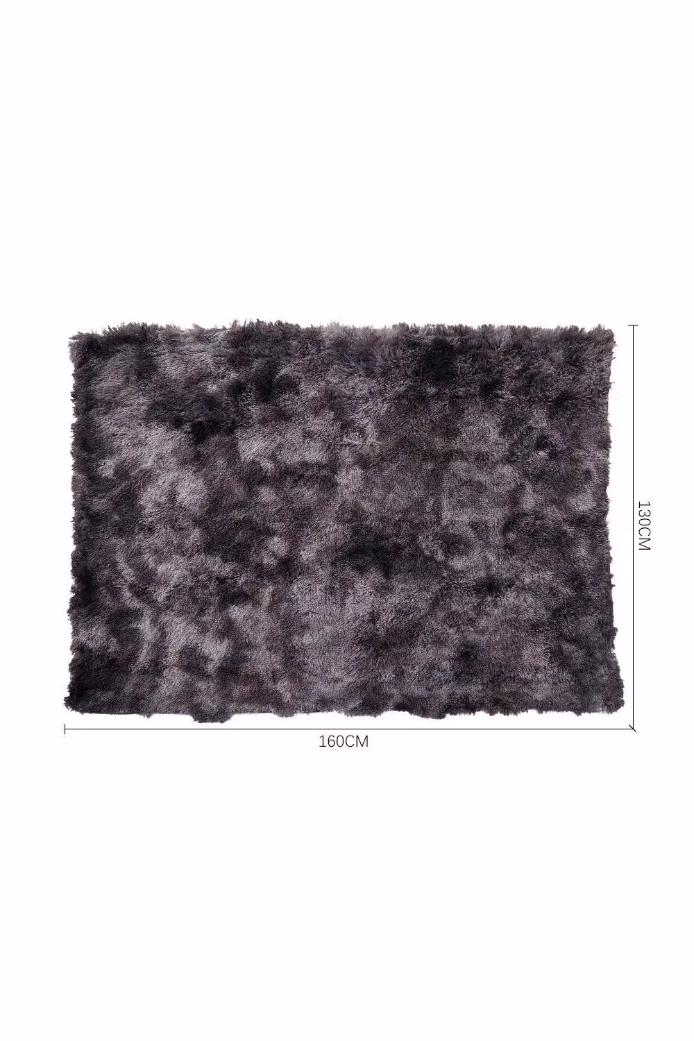 H&O Direct Reversible Double Face Faux Fur Tie-dye Plush Blanket in Grey, W: 160 cm, D: 130 cm – 2