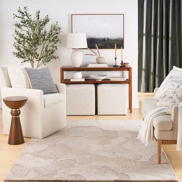 The Rug Shop UK Beige Modern Abstract Rectangular Rug, W: 160 cm, L: 220 cm – 1