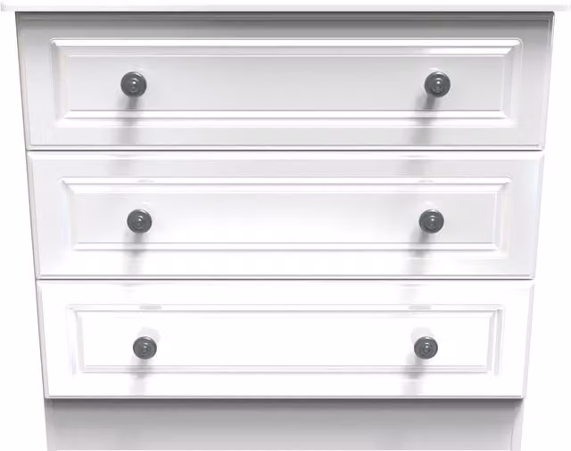 Stirling 3 Drawer Chest in White, Ready Assembled