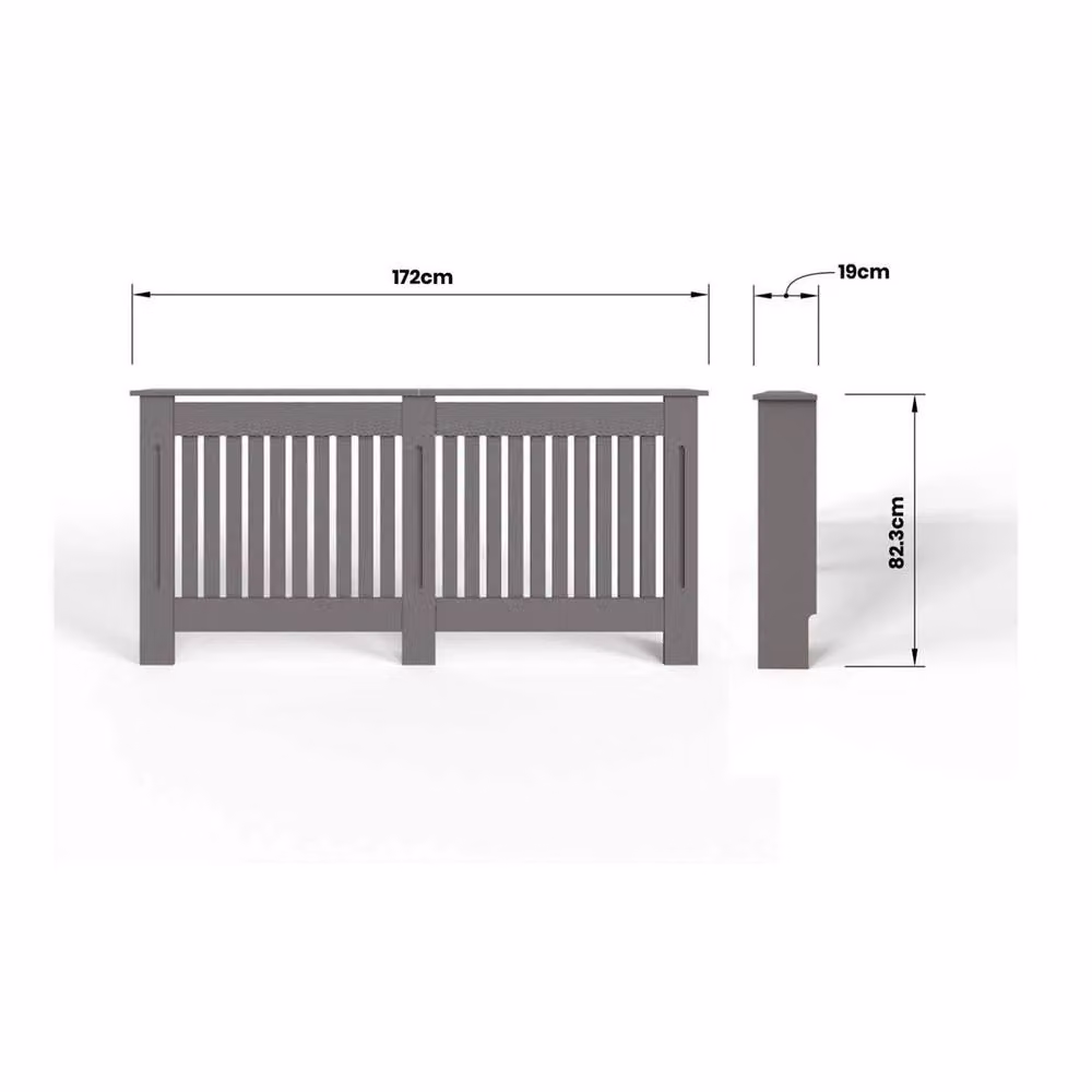FORGEVIO Grey Vertical Slat X-Large MDF Cover – 2