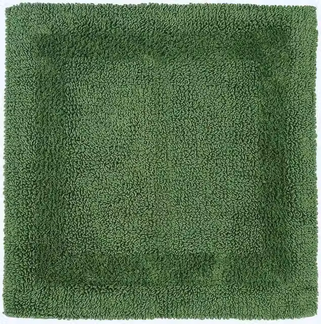 Homescapes Luxury Square Cotton Bath Mat in Fern Green, W/D/H: 50 x 50 x 1 cm – 1