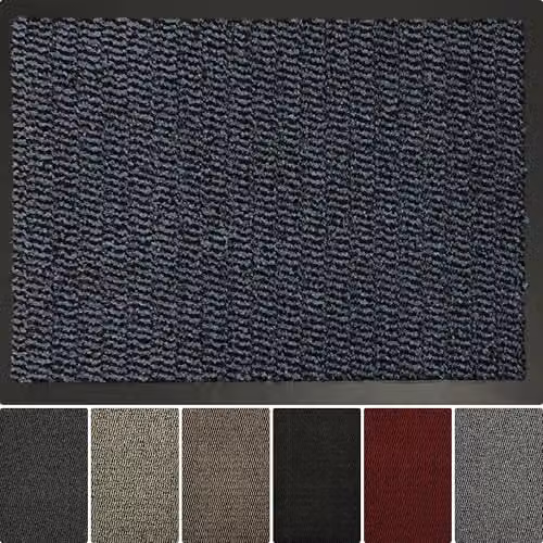 Desire Rugs Blue Dirt Repellent PVC and Polypropylene Entrance Mat with Rubber Edge, W: 40 cm, D: 60 cm, H: 3 cm – 6