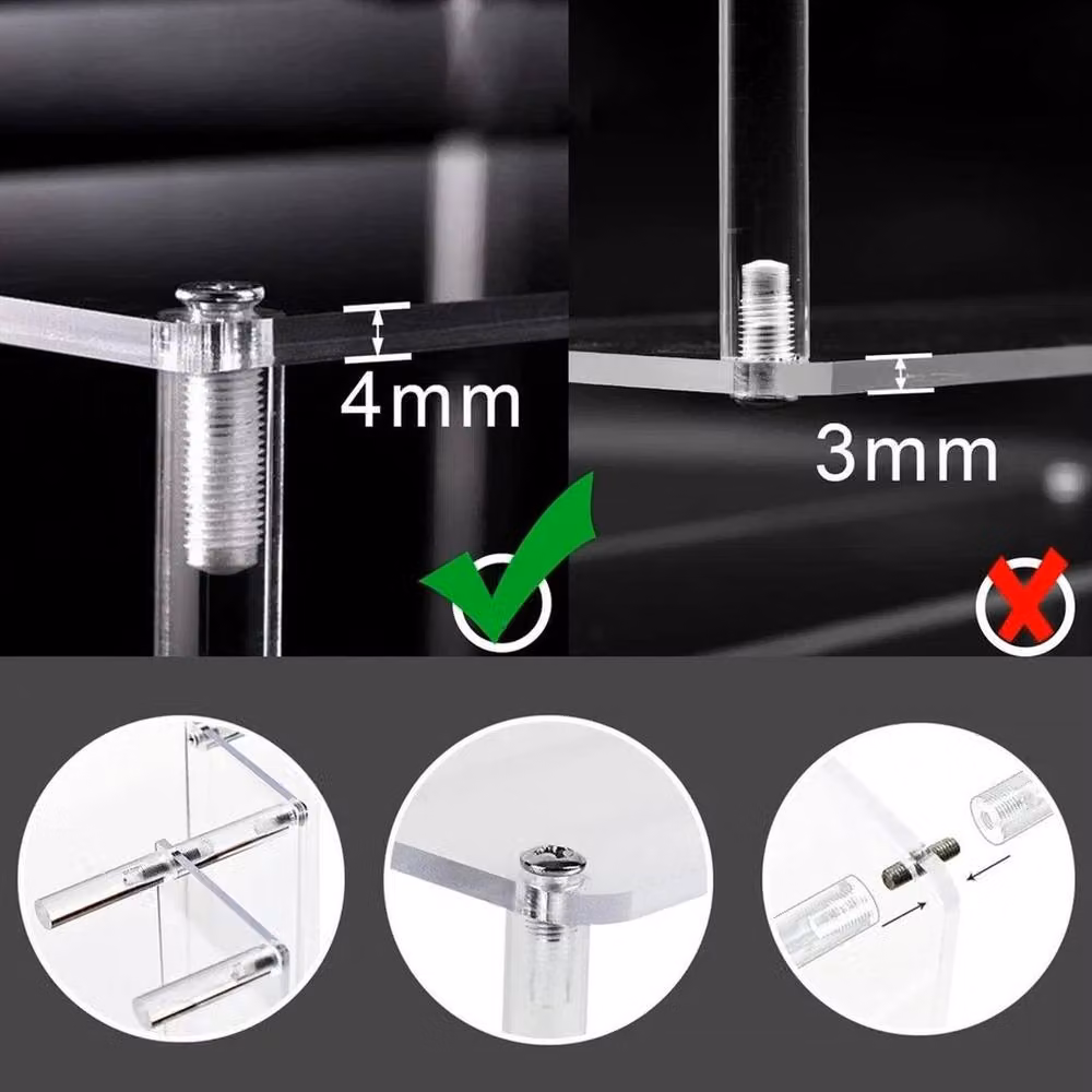 FLAVORA 3 Layer Acrylic Riser Display Shelf Stand in Transparent, Width: 50 cm – 2