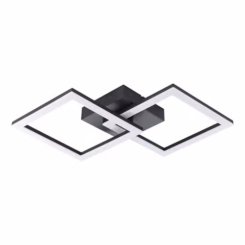Eglo Palmaves-E Modern Square LED Ceiling Light in Black with 4000K Cool White Light – 1