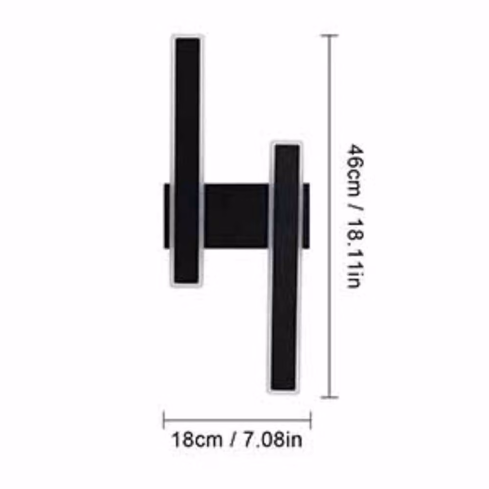 Pheashine Modern 2-Light LED Wall Lamp, 32W, 3000K Warm White, Black, H 46 cm x W 18 cm x D 46 cm – 4