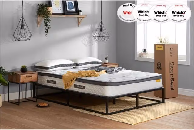 SleepSoul Heaven White Hybrid Knit Fabric Mattress with Temperature Regulation, W/D/H: 90 x 190 x 25 cm