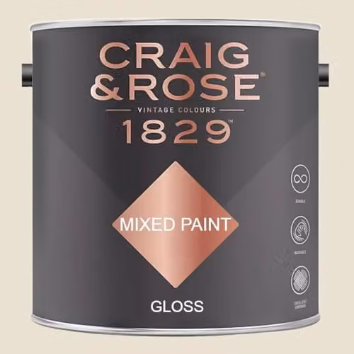 Craig & Rose 1829 Gloss Paint Stop in Parchment Beige, 2.5 l