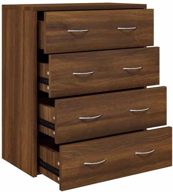 Berkfield Home Sideboard with 4 Drawers, Brown Oak, W: 60 cm, D: 30.5 cm, H: 71 cm – 1