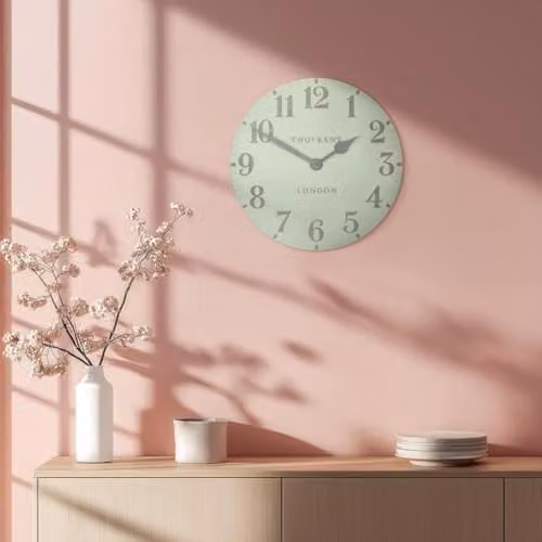 Thomas Kent Arabic Pearl Green Large Wall Clock with Silent Quartz Movement, W/D/H: 51 x 51 x 4 cm – 2