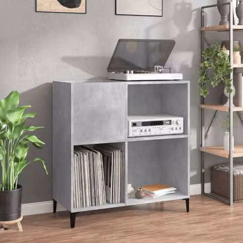 vidaXL Industrial Record Cabinet in Grey, Made of MDF and Metal – 2