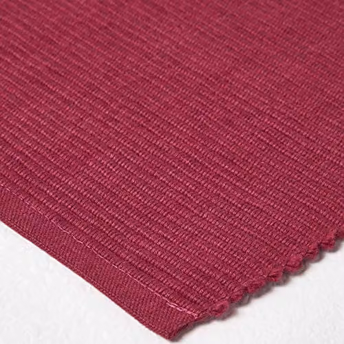 Homescapes Non-Slip Cotton Placemats, Set of 2, Purple, W: 50 cm, D: 33 cm – 2