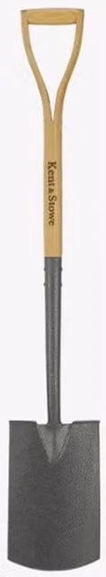 Kent and Stowe Carbon Steel Digging Spade in Grey