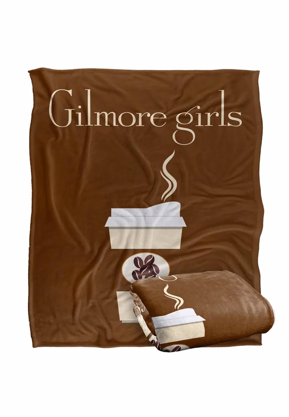 Warner Brothers Gilmore Girls Paper Cup Silky Touch Super Soft White Throw Blanket W: 152 cm, D: 127 cm – 2