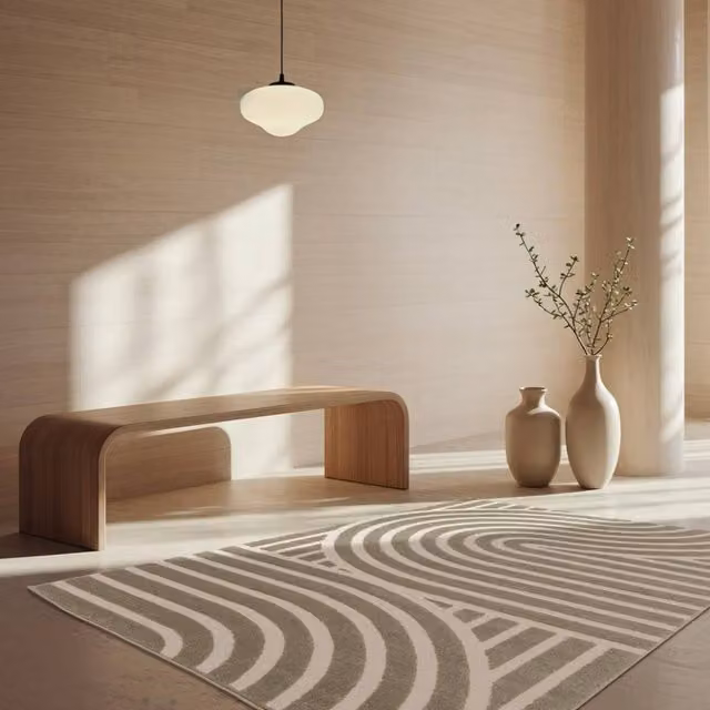 sweeek Modern Geometric Indoor Rug in Beige, W: 160 cm, D: 230 cm – 1