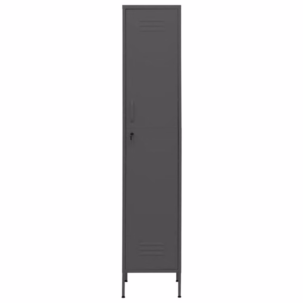 Berkfield Home Anthracite Metal Locker Cabinet with Internal Shelves and Lock, W/D/H: 35 x 46 x 180 cm – 3