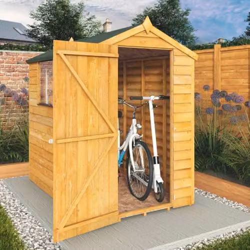 Mercia Brown Wooden Garden Shed with Single Door and Windows, W/D/H: 182.88 x 121.92 x 185.0 cm – 3