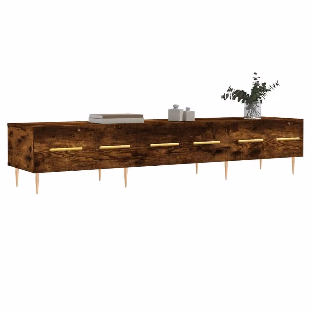 Berkfield Home Smoked Oak TV Cabinet in Brown, W/D/H: 150 x 36 x 30 cm – 3