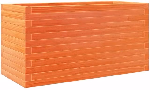 Berkfield Home Waxed Brown Pine Wood Garden Planter W/D/H: 90 x 40 x 45.5 cm