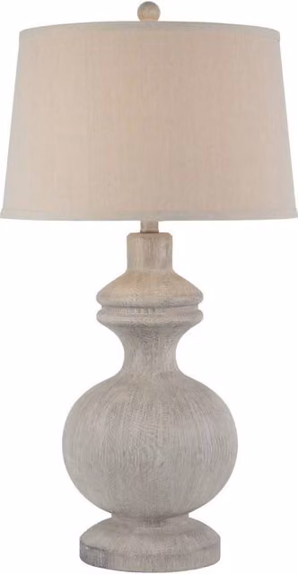 Lemon Pavilion Furniture and Decor Amorie Table Lamp with Linen Shade in White, W41 x D41 x H71 cm