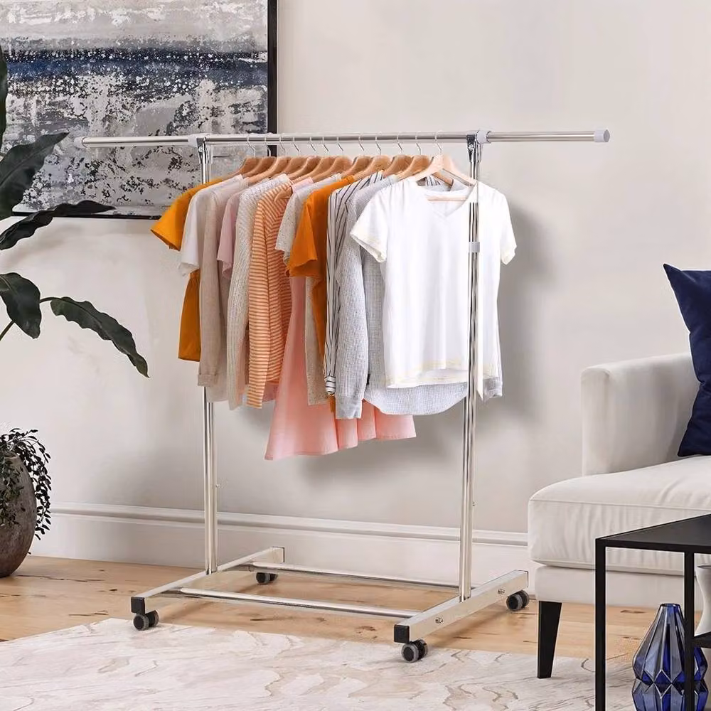 EONLION A-Coat Heavy Duty Metal Clothes Rail and Storage Shelf in Silver, Width: 50 cm – 3
