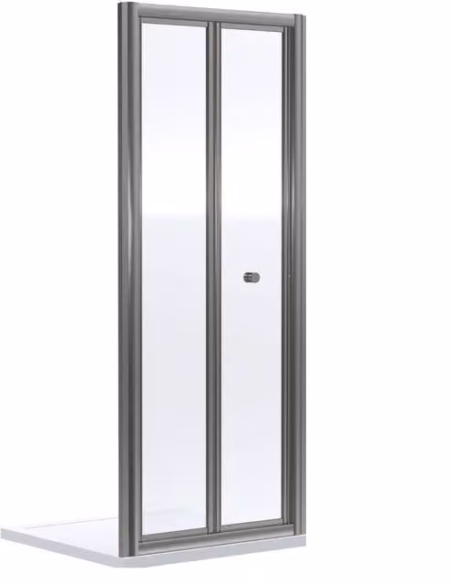 Balterley Brushed Silver Rectangular Folding Glass Shower Door