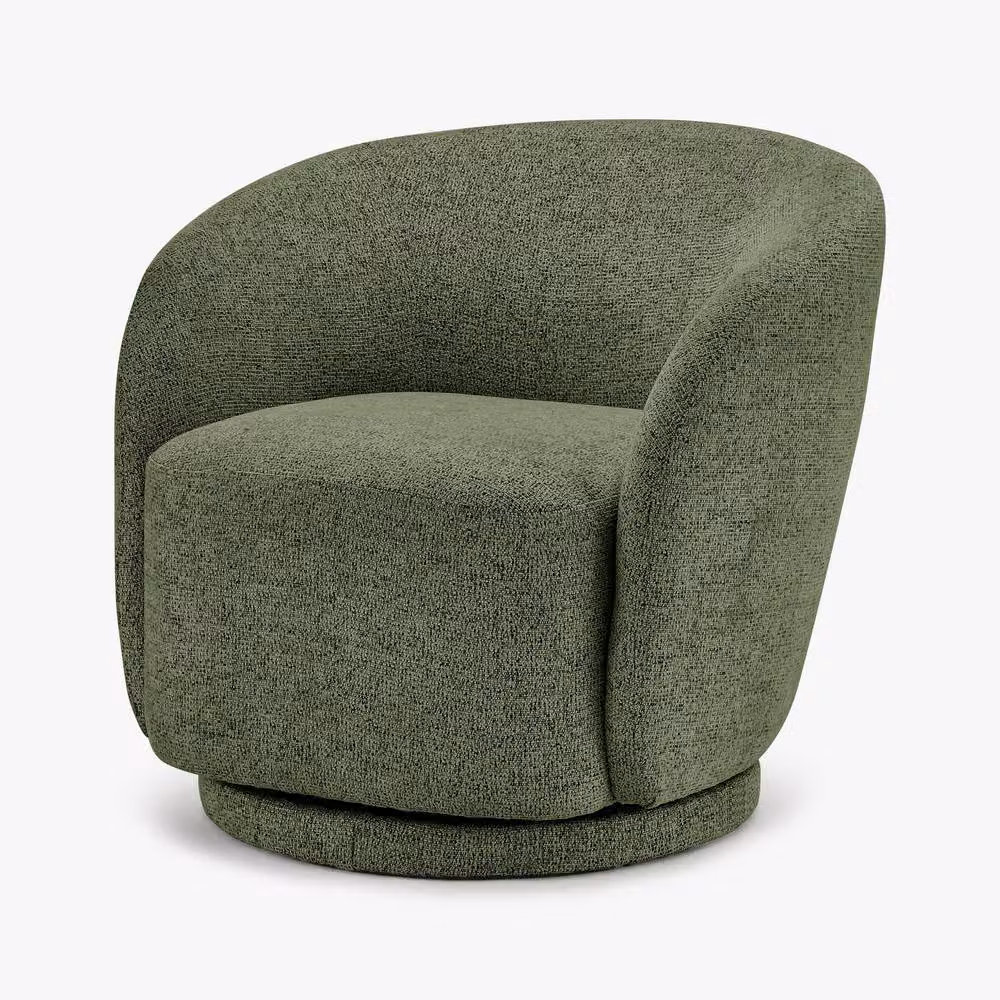 FurnitureboxUK Romilly Green Fabric Swivel Accent Tub Chair – 2