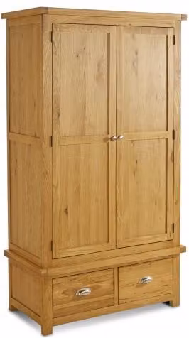 Birlea Woburn Oak Double Wardrobe with 2 Doors and 2 Drawers in Brown