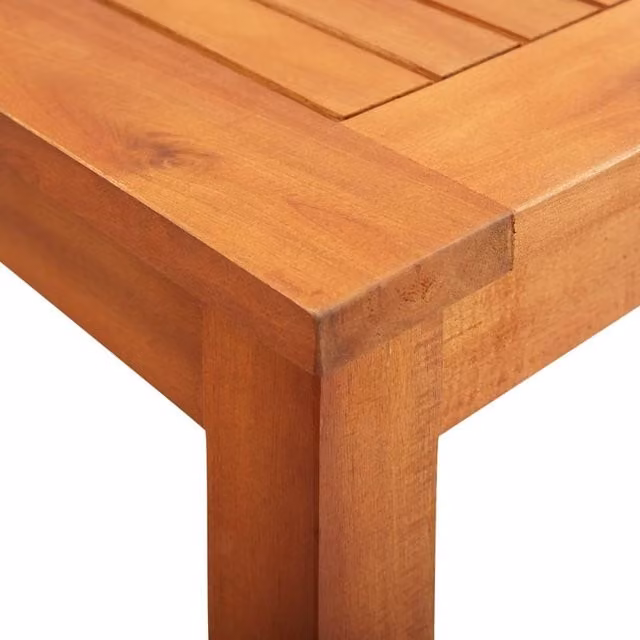 Berkfield Home Square Garden Table in Brown Oiled Acacia Wood, W/D/H: 88 x 88 x 74 cm