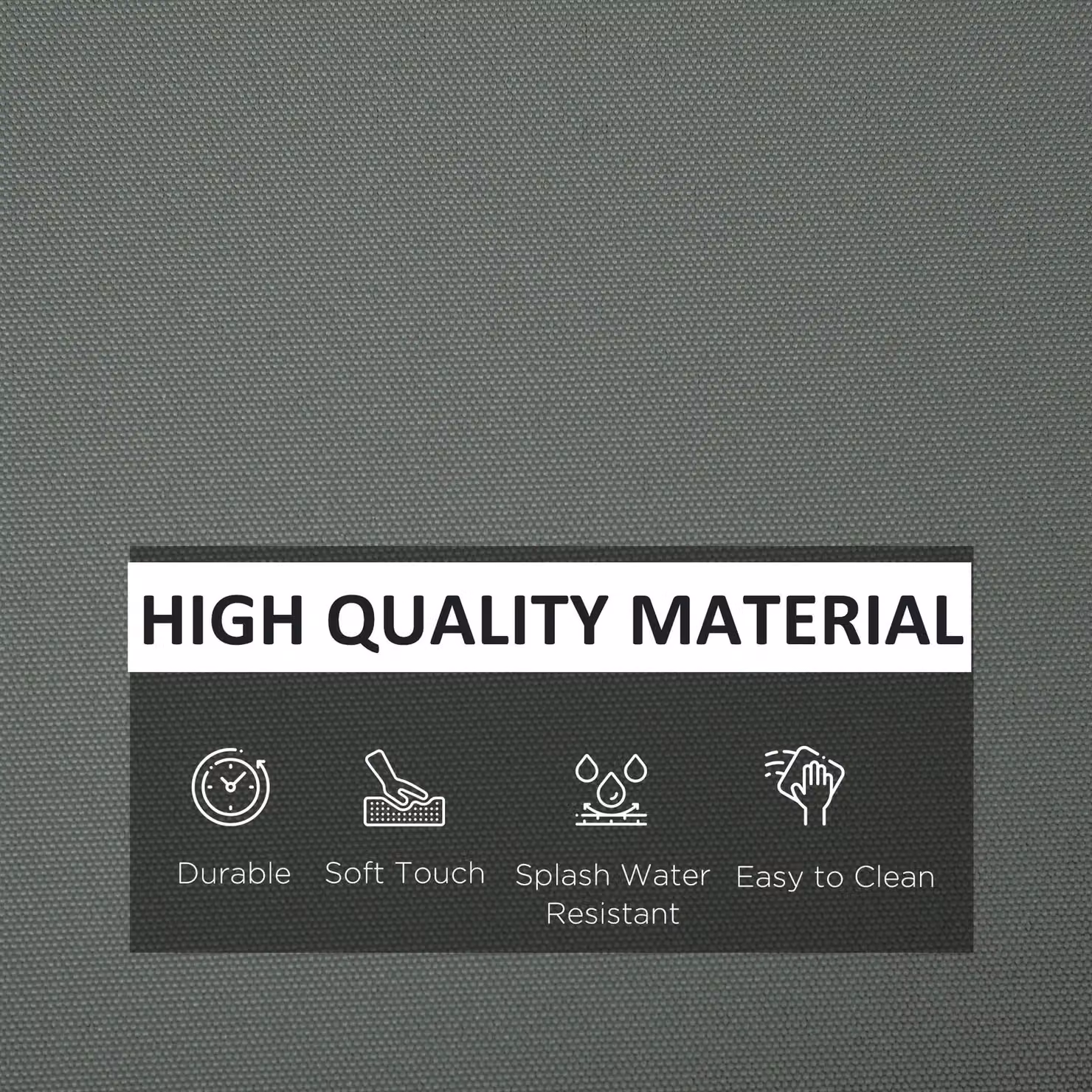 OUTSUNNY Replacement Garden Rattan Patio Furniture Cushion Cover in Dark Grey – 4