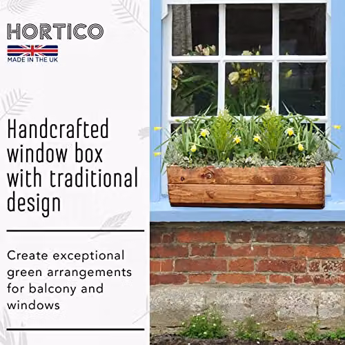 Hortico Wooden Window Box Planters in Red and Brown, Set of 2 – 2