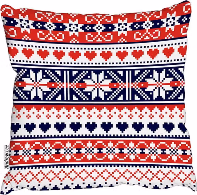 Benjamin Tate Design LTD Scottish Fair Stylish Square Cushion, Red, W/D/H: 60 x 60 x 60 cm
