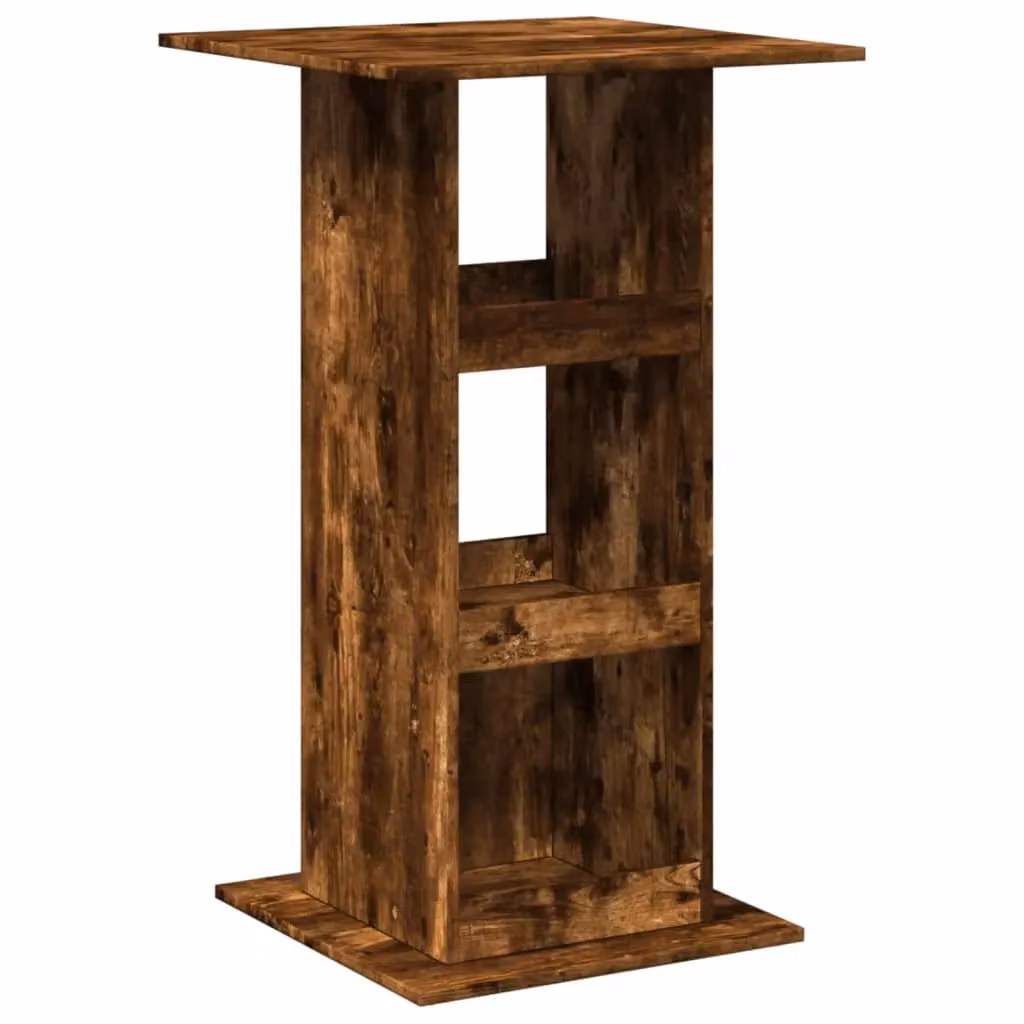 Berkfield Home Bar Table with Storage in Smoked Oak Brown, W/D/H: 60 x 60 x 102 cm – 2
