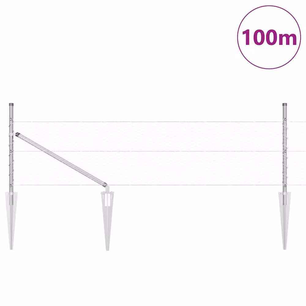 Berkfield Home Hexagon Fence in Silver Galvanised Steel, W: 40 cm, L: 100 m – 2